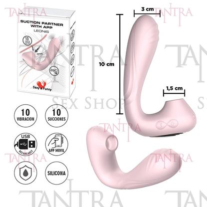 Estimulador de punto G con succionador de clitoris con control via APP y bateria recargable